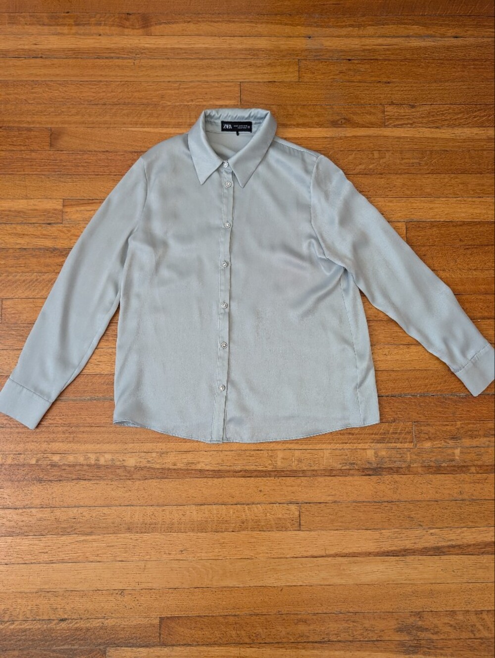 Zara Women's Sage Green Button Down Blouse